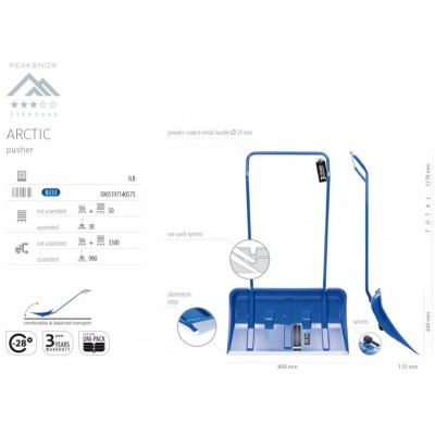 Zhrňovač snehu ARCTIC modrý